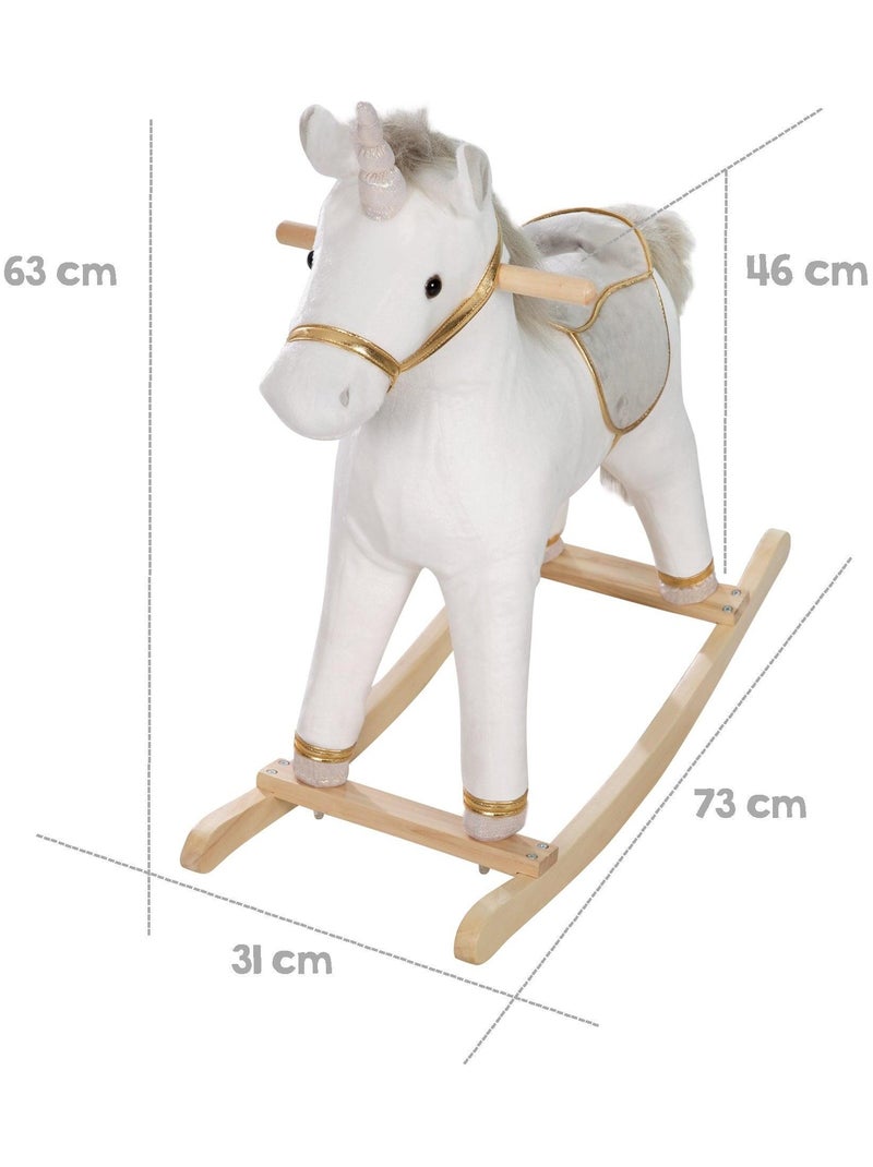Unicornio balancín con silla y riendas para bebé desde 18 meses 'Roba' Blanco Plateado - Kiabi