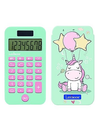 Unicornio Calculadora de bolsillo de 8 dígitos con funda protectora