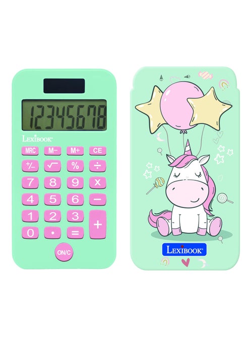Unicornio Calculadora de bolsillo de 8 dígitos con funda protectora - Kiabi
