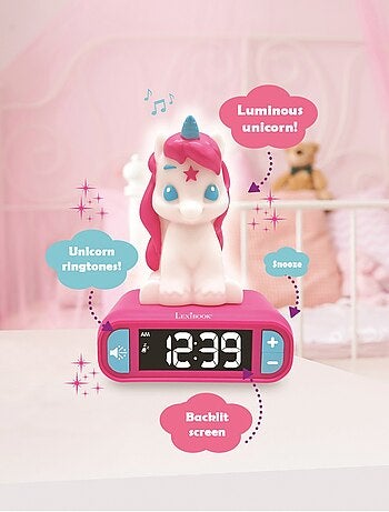 Unicornio Luz nocturna Reloj despertador con sonidos