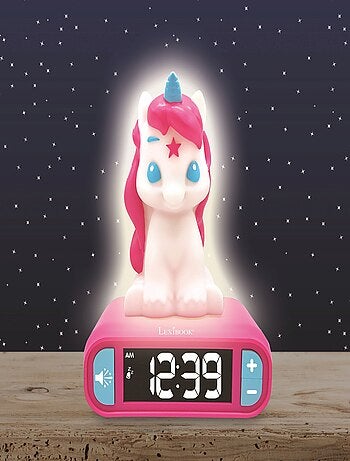 Unicornio Luz nocturna Reloj despertador con sonidos