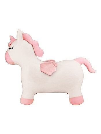 Unicornio saltarín hinchable con peluche