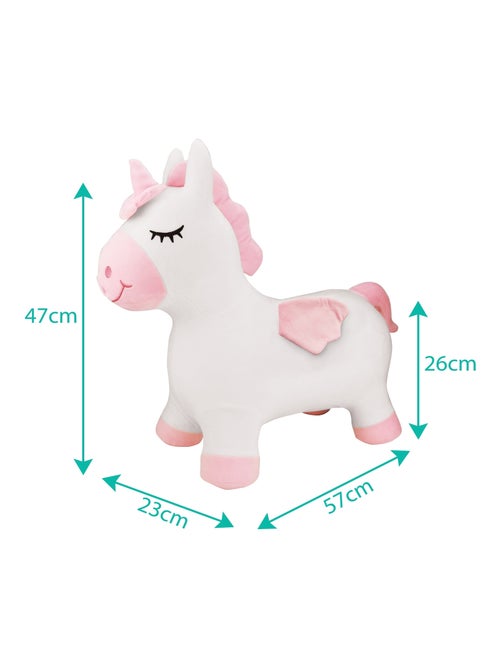 Unicornio saltarín hinchable con peluche - Kiabi