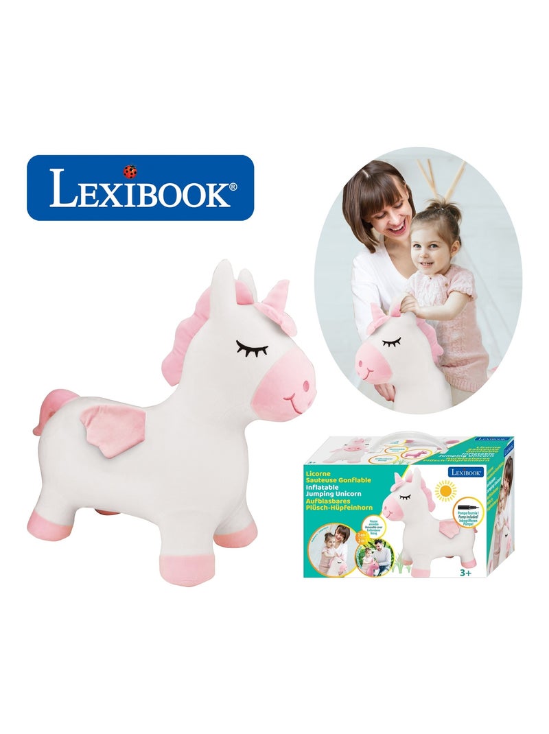 Unicornio saltarín hinchable con peluche Blanco - Kiabi