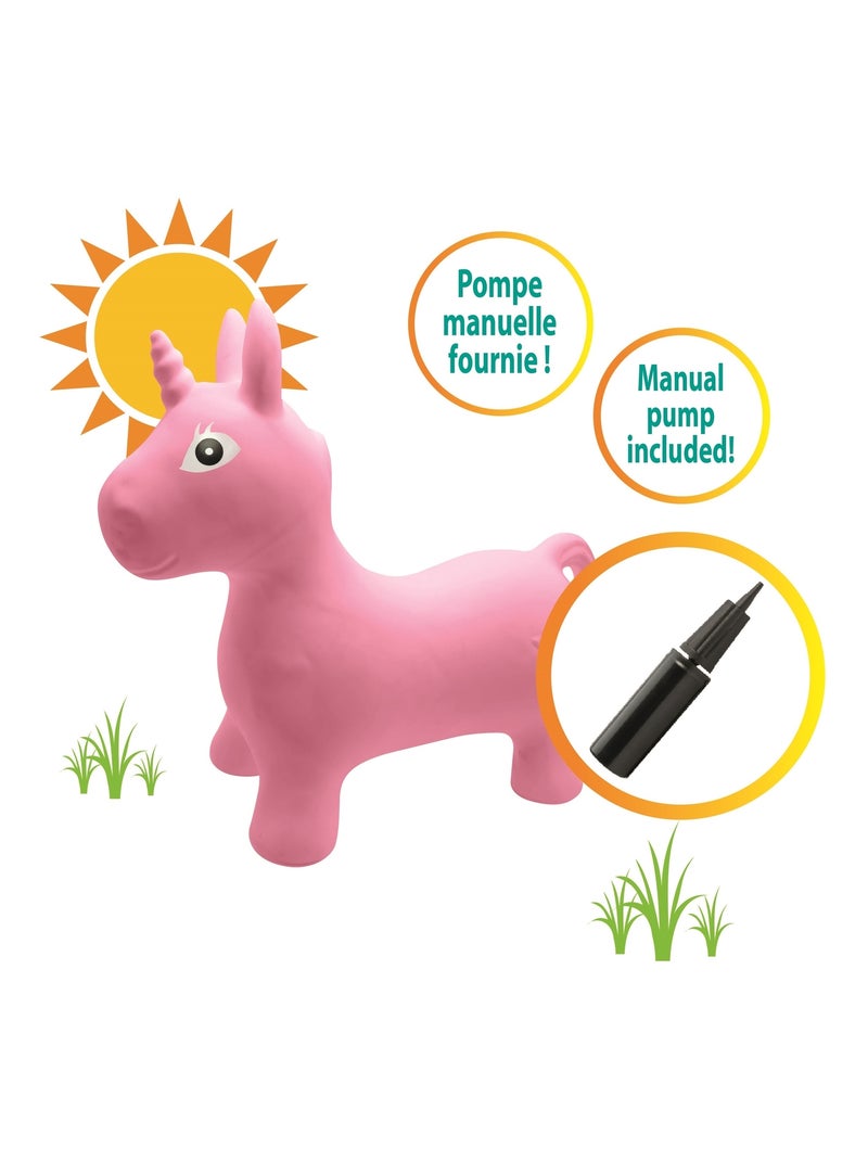 Unicornio saltarín hinchable con peluche Blanco - Kiabi