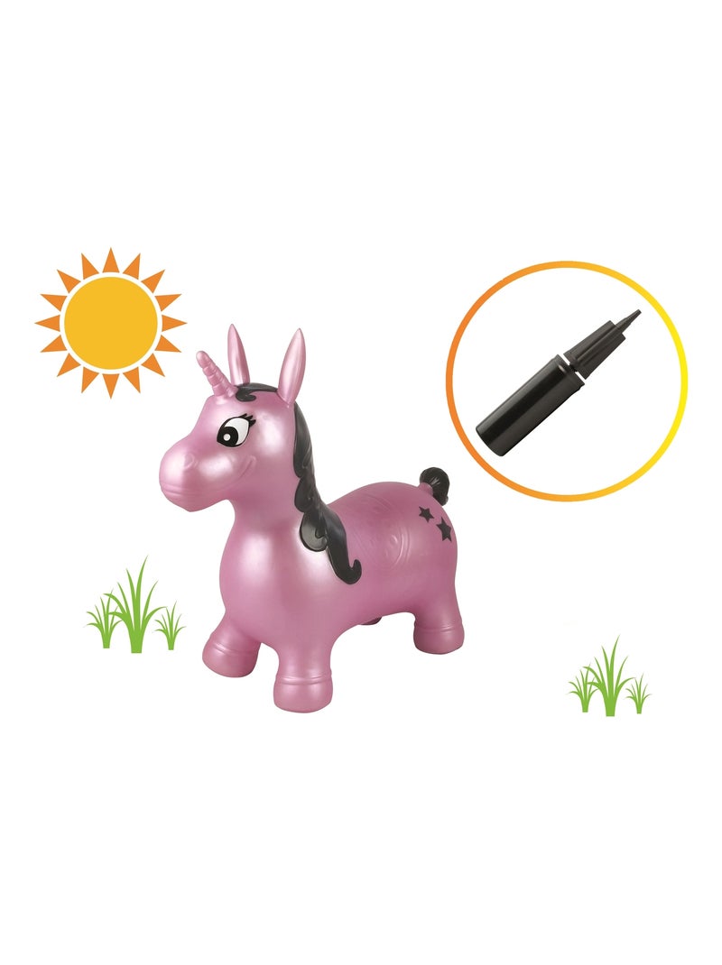 Unicornio saltarín hinchable con peluche Violeta - Kiabi