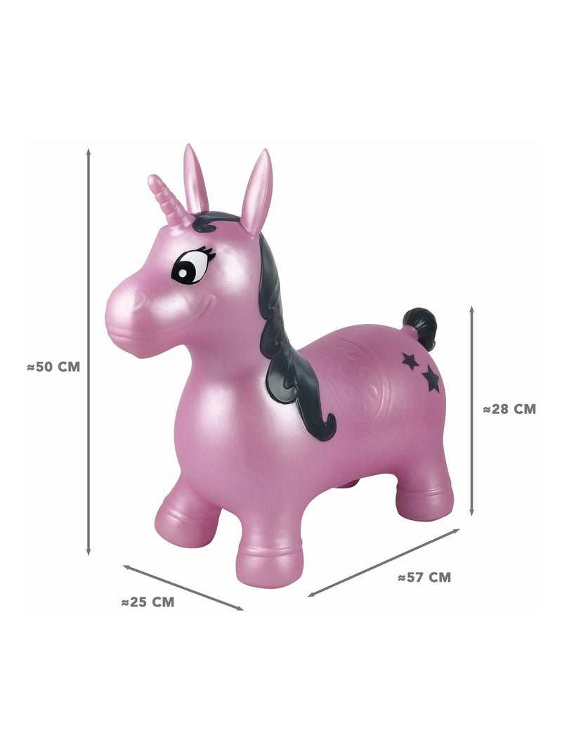 Unicornio saltarín hinchable con peluche Violeta - Kiabi