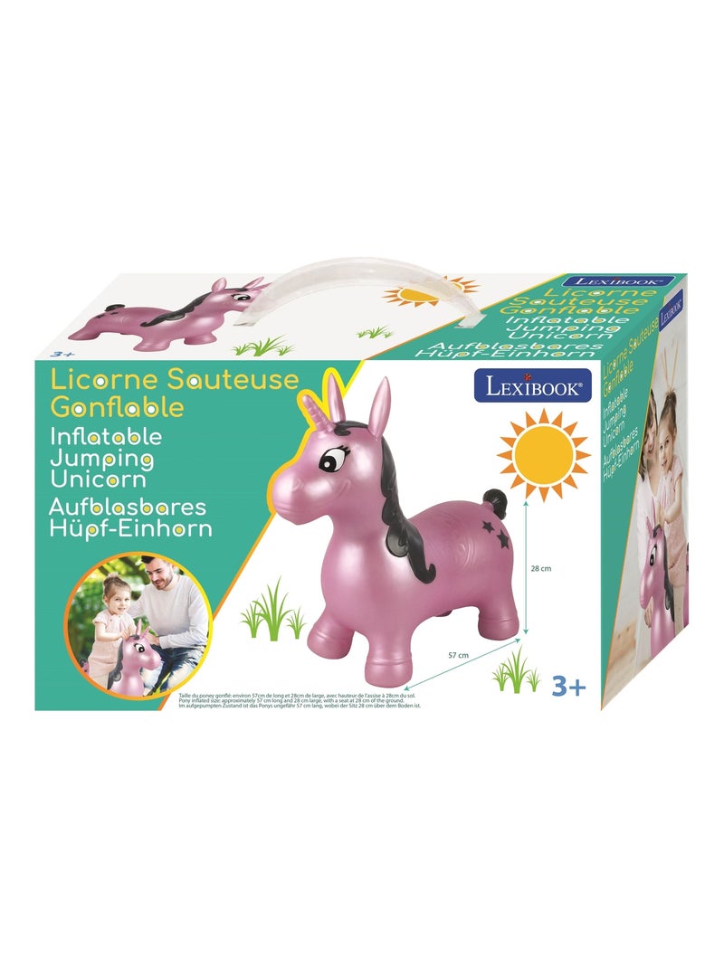 Unicornio saltarín hinchable con peluche Violeta - Kiabi