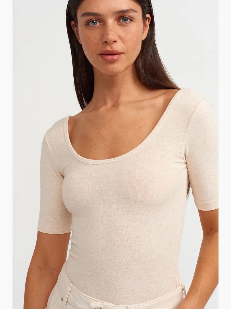 Unitard slim fit de mezcla de algodón dilvin Beige natural - Kiabi