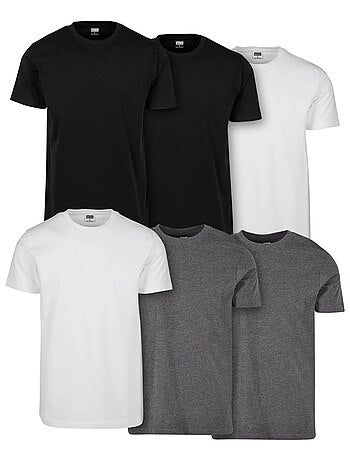 Urban Classics - Camiseta Basic para Hombre - Pack de 6