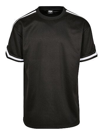 Urban Classics - Camiseta de Rayas de Malla para Hombre