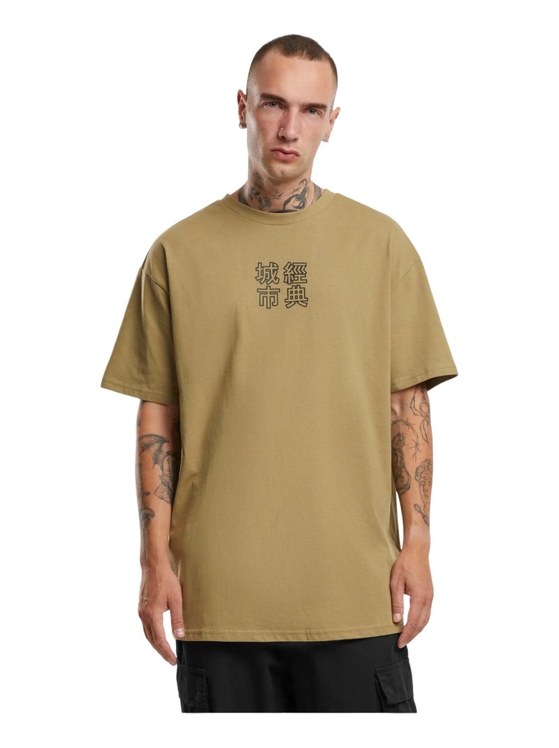 Urban Classics - Camiseta Símbolos Chino para Hombre Marrón - Kiabi