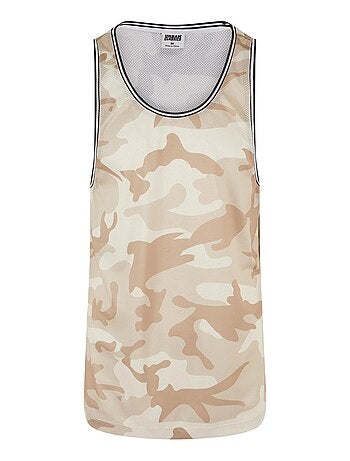 Urban Classics - Camiseta Sin Mangas Camuflaje de Malla para Hombre