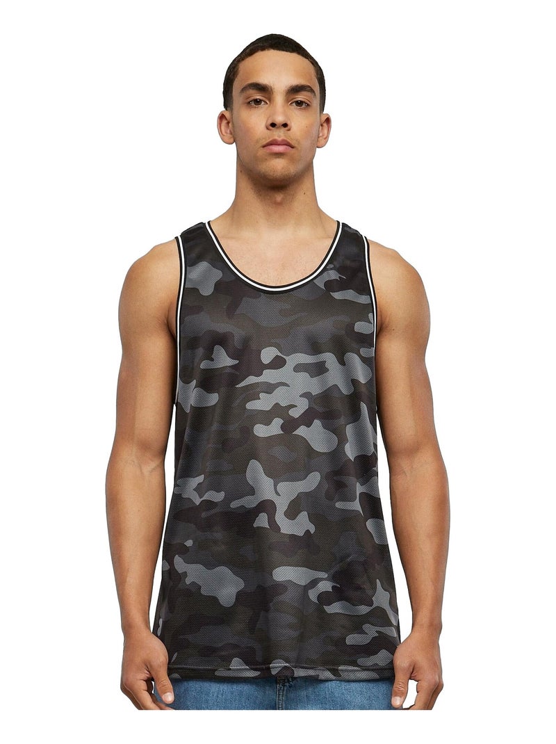 Urban Classics - Camiseta Sin Mangas Camuflaje de Malla para Hombre Negro - Kiabi