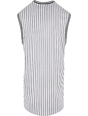 Urban Classics - Camiseta Sin Mangas de Rayas de Malla para Hombre