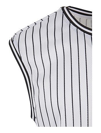Urban Classics - Camiseta Sin Mangas de Rayas de Malla para Hombre