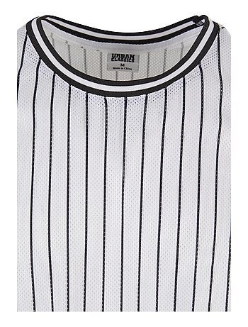 Urban Classics - Camiseta Sin Mangas de Rayas de Malla para Hombre