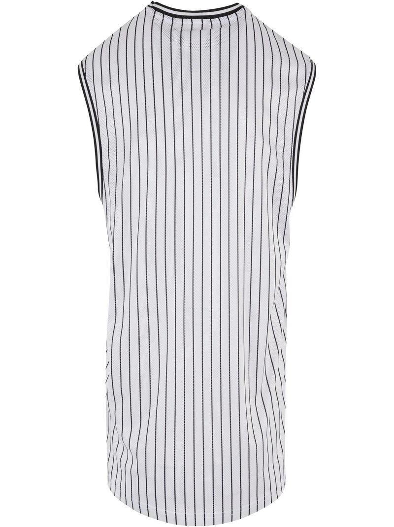 Urban Classics - Camiseta Sin Mangas de Rayas de Malla para Hombre Blanco Negro - Kiabi