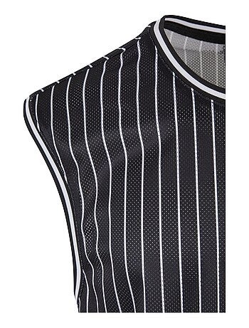 Urban Classics - Camiseta Sin Mangas de Rayas de Malla para Hombre