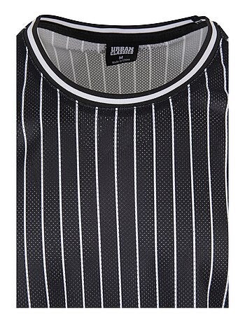 Urban Classics - Camiseta Sin Mangas de Rayas de Malla para Hombre
