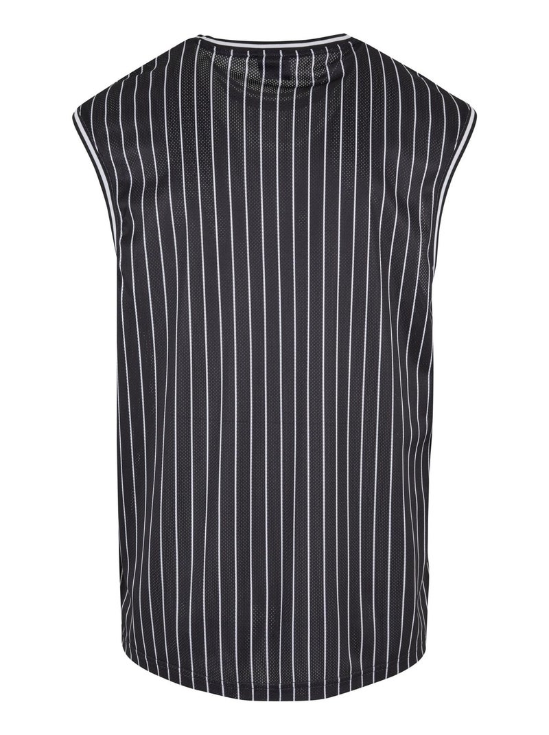 Urban Classics - Camiseta Sin Mangas de Rayas de Malla para Hombre Negro Blanco - Kiabi