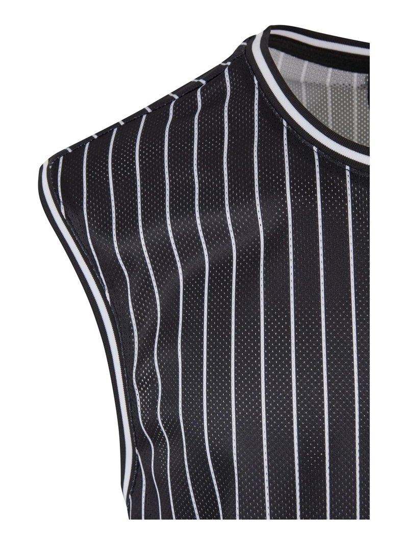 Urban Classics - Camiseta Sin Mangas de Rayas de Malla para Hombre Negro Blanco - Kiabi