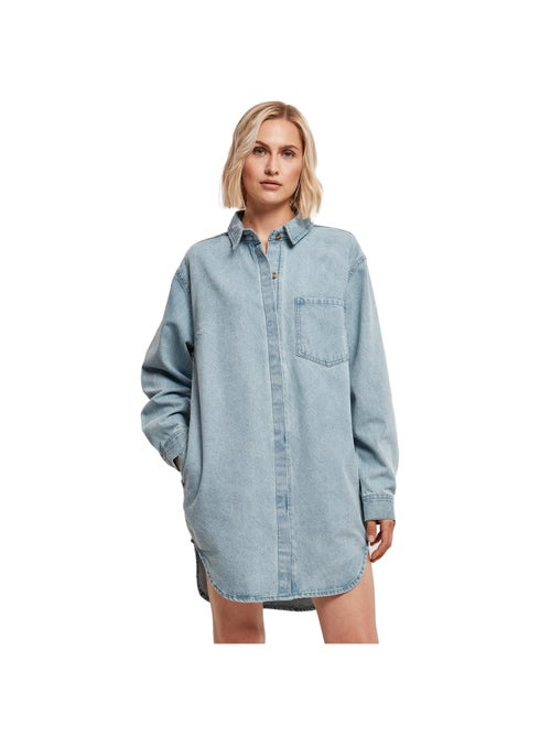 Urban Classics - Vestido Camisero de Vaquero para Mujer - Kiabi Urban Classics - Vestido Camisero de Vaquero para Mujer - Kiabi