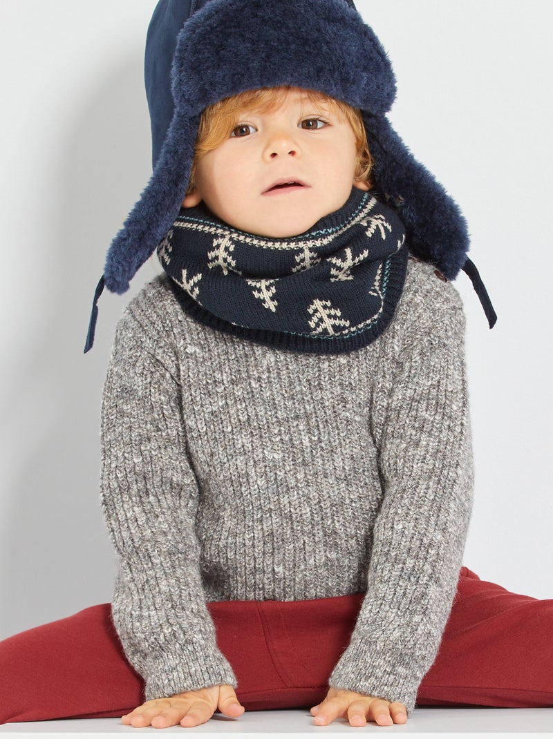 Ushanka de antelina azul - Kiabi