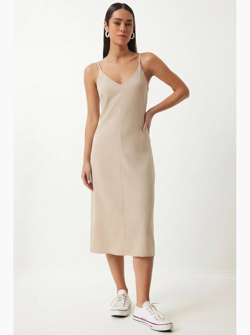 V-neck midi slip dress istanbul - Kiabi V-neck midi slip dress istanbul - Kiabi