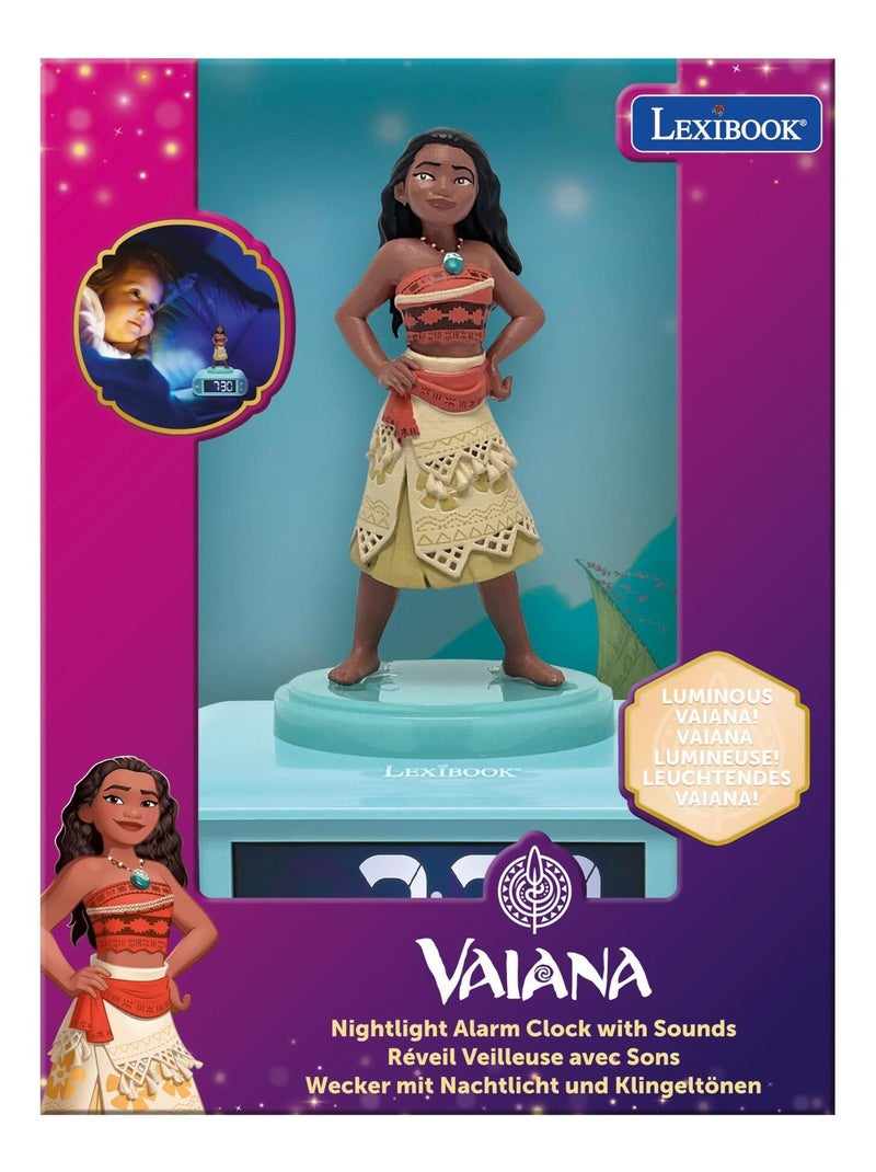 Vaiana Luz nocturna Reloj despertador con sonidos Rosa - Kiabi