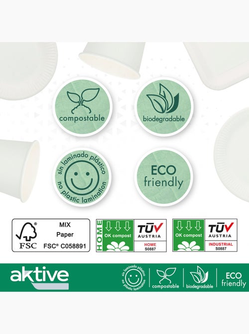 Vajilla desechable biodegradable 180 piezas - Kiabi
