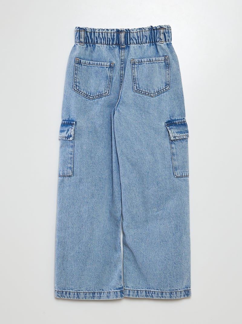 Vaquero ancho cintura elástica AZUL - Kiabi