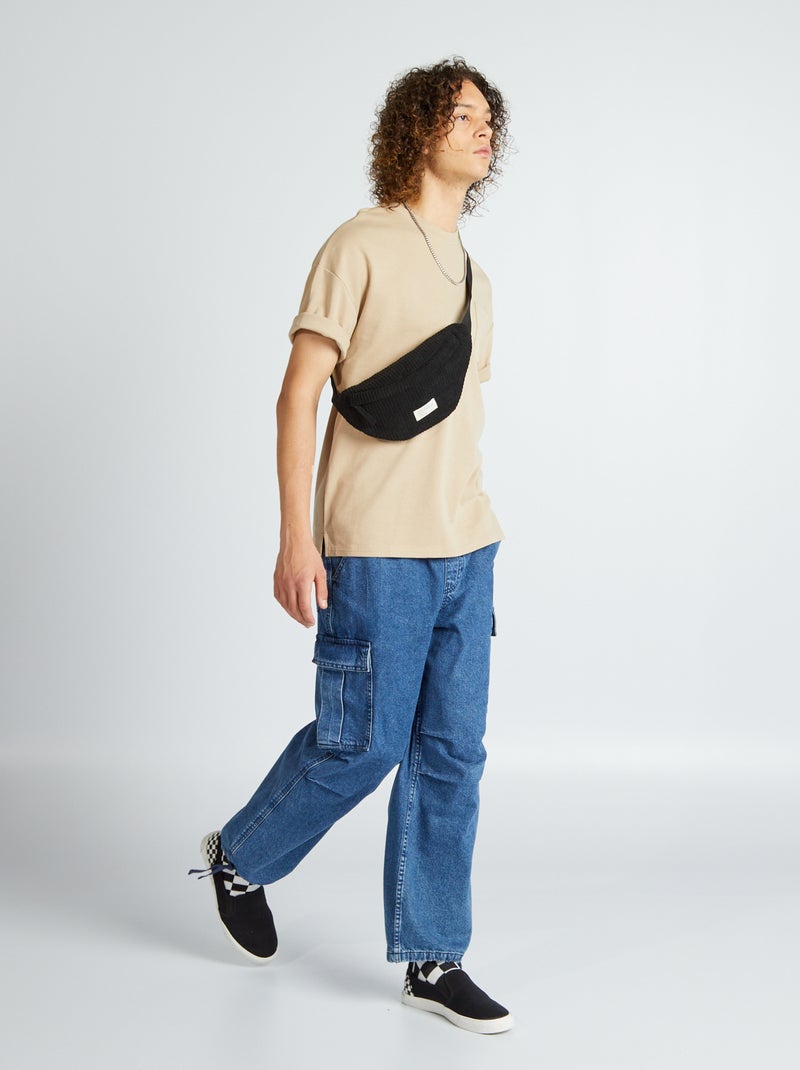 Vaquero ancho con bolsillos con solapa AZUL - Kiabi