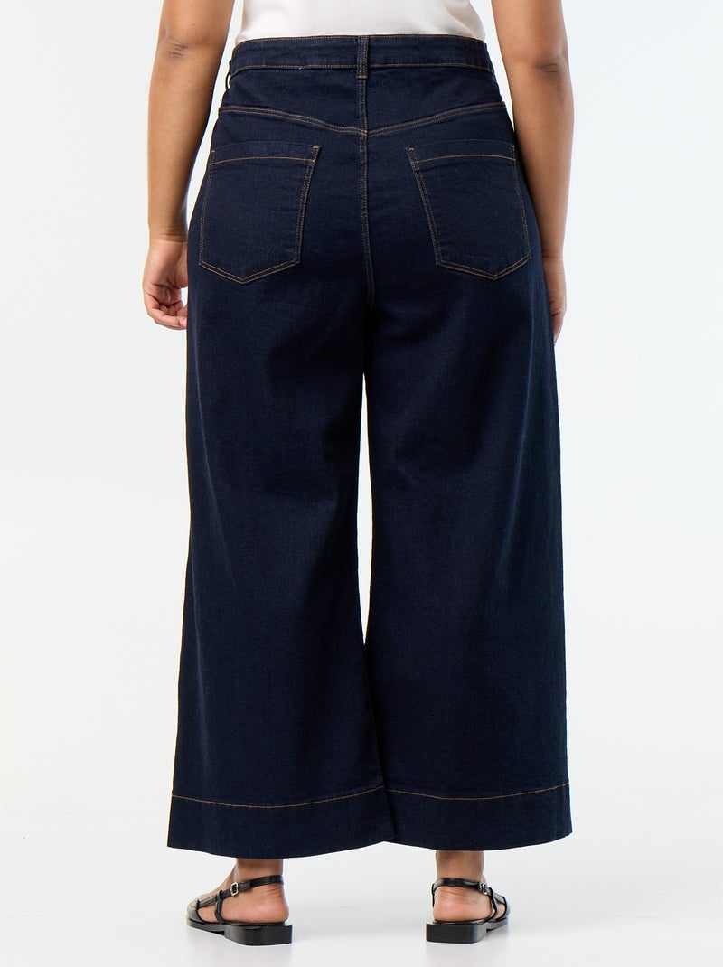 Vaquero ancho con bolsillos de parche Azul - Kiabi