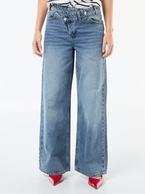 Vaquero ancho con doble abertura abotonada - Kiabi