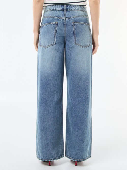 Vaquero ancho con doble abertura abotonada - Kiabi