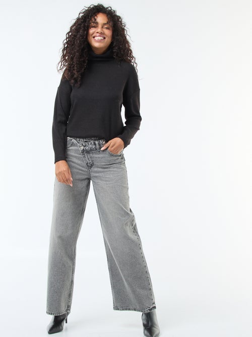 Vaquero ancho con doble abertura abotonada - Kiabi