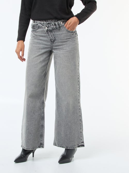 Vaquero ancho con doble abertura abotonada - Kiabi