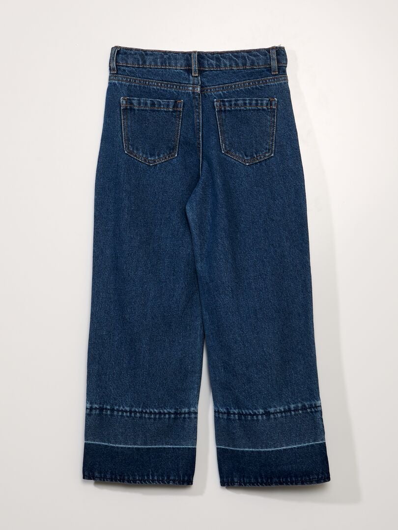 Vaquero ancho con efecto descolorido AZUL - Kiabi