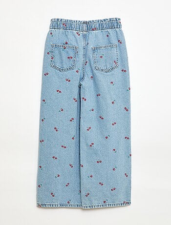 Vaquero wide leg con estampado fantasía