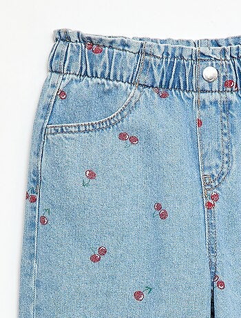 Vaquero wide leg con estampado fantasía