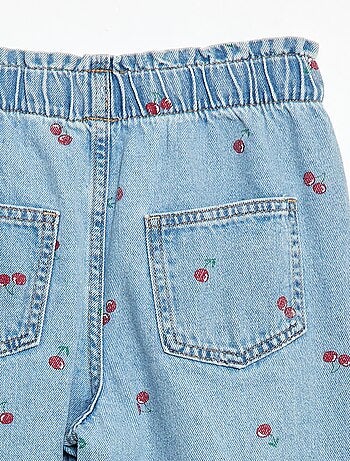 Vaquero wide leg con estampado fantasía