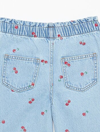 Vaquero wide leg con estampado fantasía