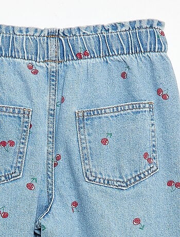 Vaquero wide leg con estampado fantasía