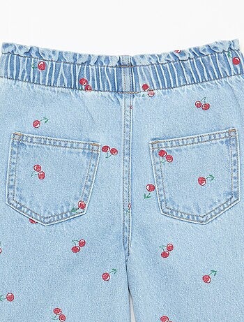 Vaquero wide leg con estampado fantasía