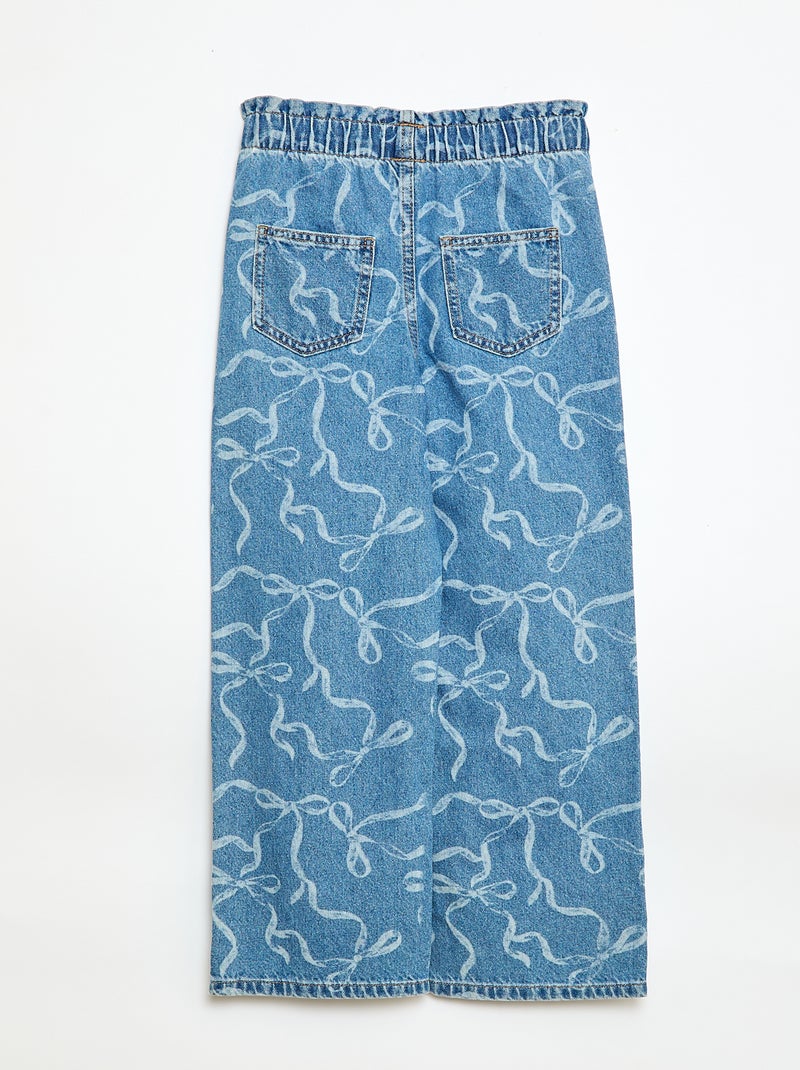 Vaquero ancho con estampado fantasía Azul - Kiabi