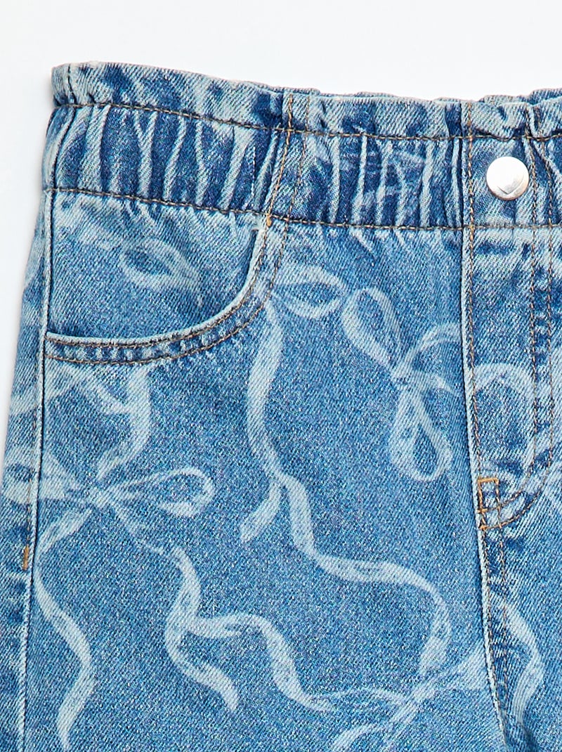 Vaquero ancho con estampado fantasía Azul - Kiabi