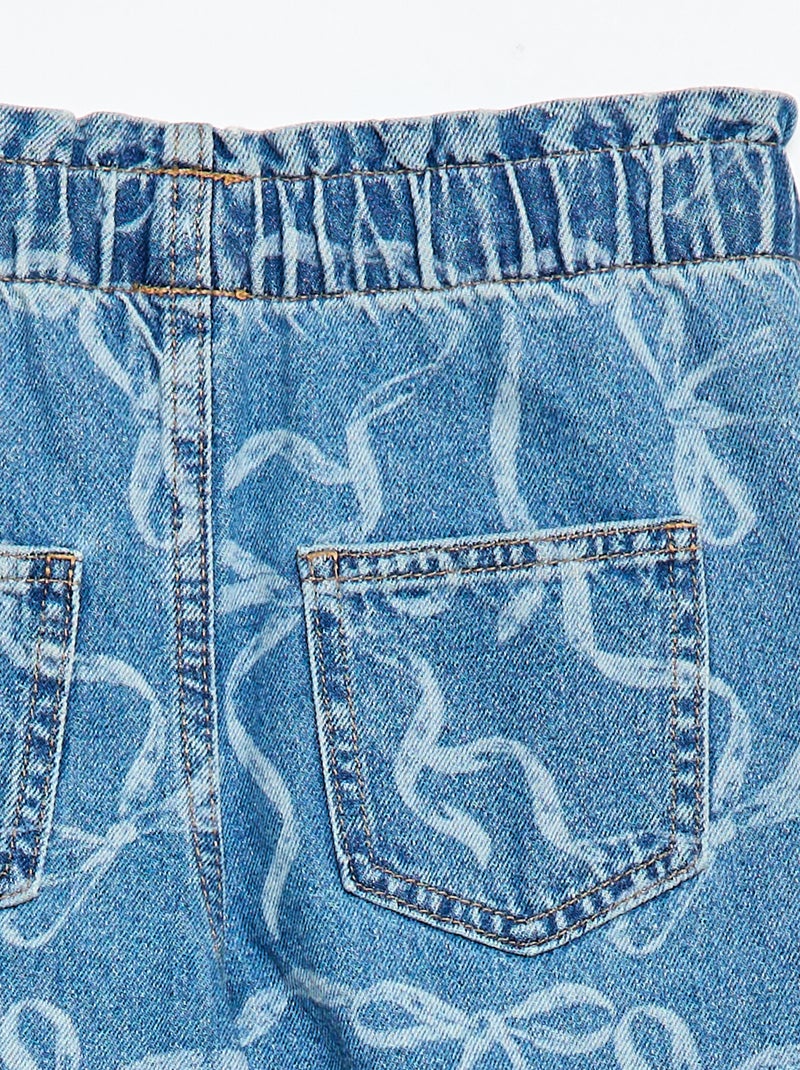 Vaquero ancho con estampado fantasía Azul - Kiabi