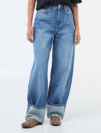 Vaquero ancho con vuelta