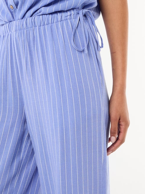 Vaquero ancho de lino mezclado - Kiabi